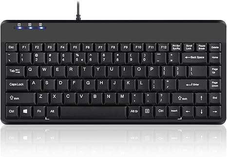 מקלדת חוטית ארגונומית בצבע שחור Perixx | PERIBOARD-409-H | Wired Mini Keyboard