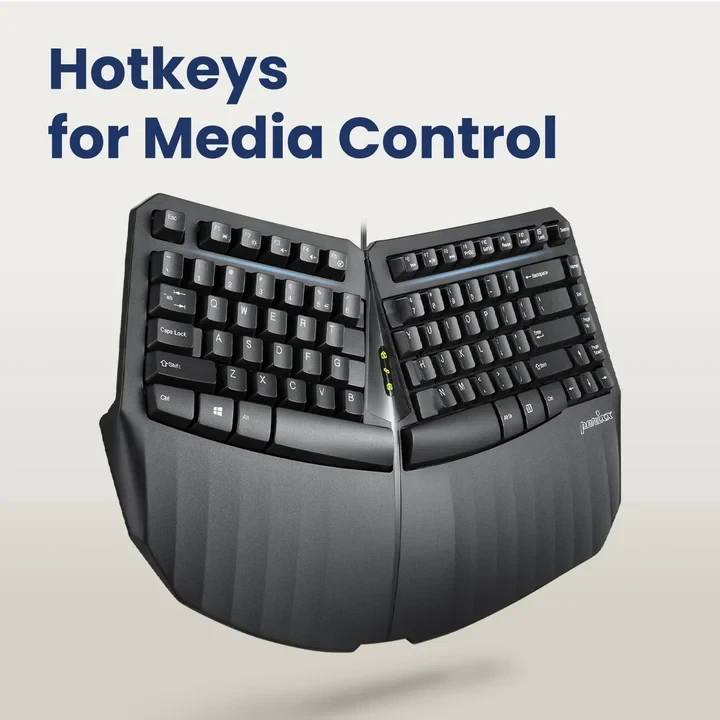 מקלדת חוטית ארגונומית בצבע שחור Perixx | PERIBOARD-413-B | Wired Mini Ergonomic Split Black US KB