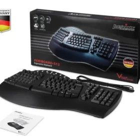 מקלדת חוטית ארגונומית בצבע שחור Perixx | PERIBOARD-512-B | Wired Ergonomic Split Black USB US KB