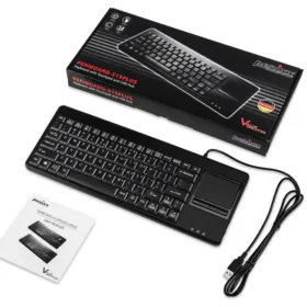 מקלדת חוטית ארגונומית בצבע שחור Perixx | PERIBOARD-515-H-PLUS | Wired USB Touchpad 75% Compact Keyboard w Extra USB Ports