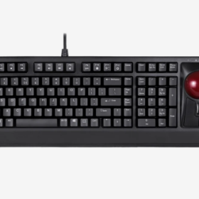 מקלדת חוטית ארגונומית בצבע שחור Perixx | PERIBOARD-522 | Wired 55mm Trackball USB Keyboard
