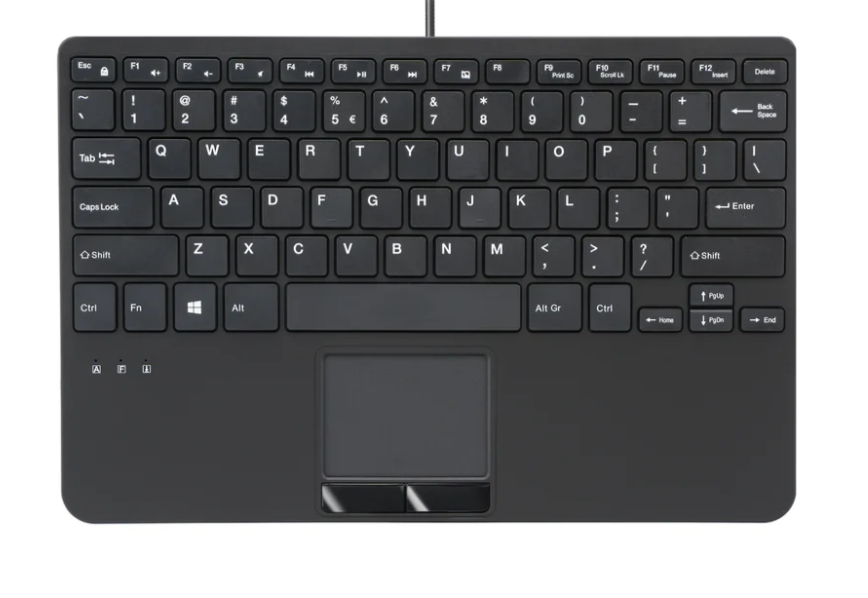 מקלדת חוטית ארגונומית בצבע שחור Perixx | PERIBOARD-525 | Wired Mini 284x182x28mm Scissor KB w Touchpad