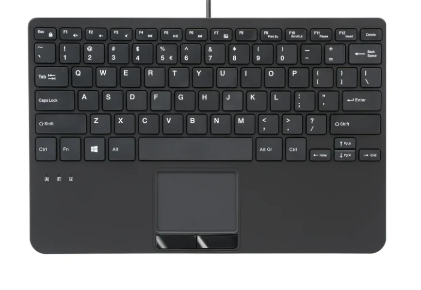 מקלדת חוטית ארגונומית בצבע שחור Perixx | PERIBOARD-525 | Wired Mini 284x182x28mm Scissor KB w Touchpad