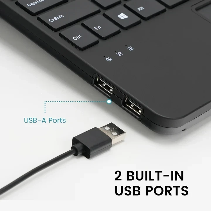 מקלדת חוטית ארגונומית בצבע שחור Perixx | PERIBOARD-525 | Wired Mini 284x182x28mm Scissor KB w Touchpad