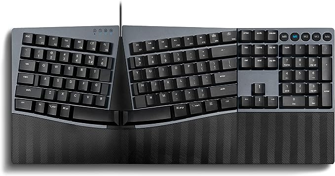 מקלדת חוטית ארגונומית בצבע שחור Perixx | PERIBOARD-535BL | Wired Ergonomic Mechanical Clicky US KB