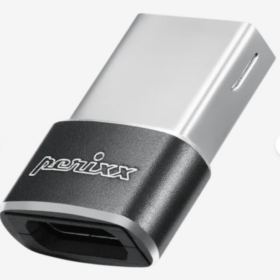 מתאם USB-C ל USB-A זכר לנקבה בצבע שחור Perixx | PERIPRO-408 | USB C Female to USB A Male Adapter