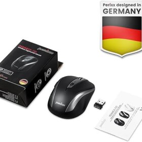 עכבר אלחוטי ארגונומי בצבע שחור Perixx | PERIMICE-721IB | Wireless Ergonomic Mouse - 5 Button Optical Design