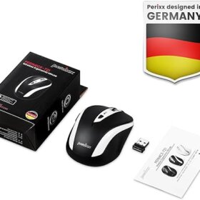 עכבר אלחוטי ארגונומי בצבע שחור Perixx | PERIMICE-721WB | Wireless Ergonomic Mouse - 5 Button Optical Design