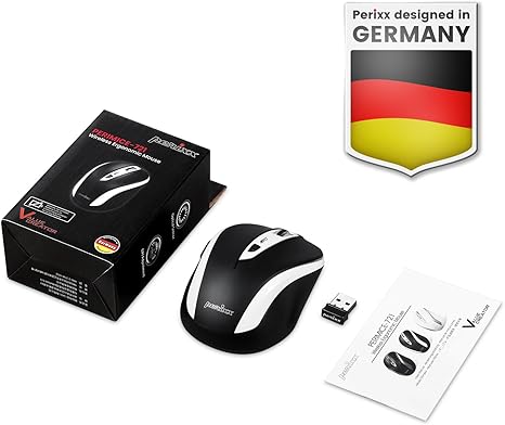 עכבר אלחוטי ארגונומי בצבע שחור Perixx | PERIMICE-721WB | Wireless Ergonomic Mouse - 5 Button Optical Design