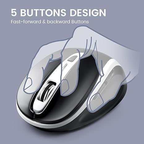 עכבר אלחוטי ארגונומי בצבע שחור Perixx | PERIMICE-721WB | Wireless Ergonomic Mouse - 5 Button Optical Design