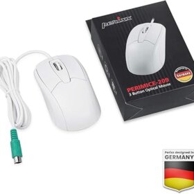 עכבר חוטי ארגונומי בצבע לבן Perixx | PERIMICE-209WP | Wired Mouse
