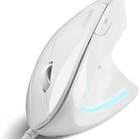 עכבר חוטי ארגונומי בצבע לבן Perixx | PERIMICE-513W | Wired USB Ergonomic Vertical Mouse 1000/1600 DPI 6 Button Design
