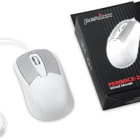 עכבר חוטי ארגונומי בצבע לבן-אפור Perixx | PERIMICE-209-MU | Wired Beige USB Mouse