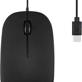 עכבר חוטי ארגונומי בצבע שחור Perixx PERIMICE-201C Wired Optical Mouse with 3-Button
