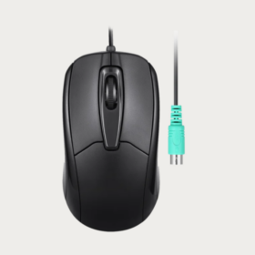 עכבר חוטי ארגונומי בצבע שחור Perixx | PERIMICE-209-P | Wired PS/2 Mouse with Scroll Wheel and 1000 DPI