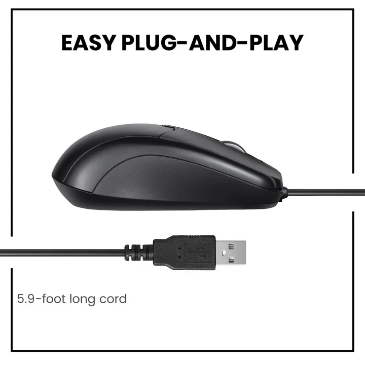 עכבר חוטי ארגונומי בצבע שחור Perixx | PERIMICE-209 | Wired Mouse