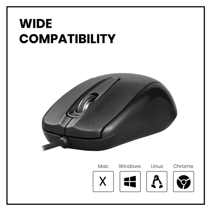עכבר חוטי ארגונומי בצבע שחור Perixx | PERIMICE-209 | Wired Mouse