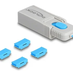 חוסם שקע HDMI סט 4 יח' + כלי נעילה DELOCK | 20924