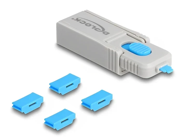 חוסם שקע HDMI סט 4 יח' + כלי נעילה DELOCK | 20924