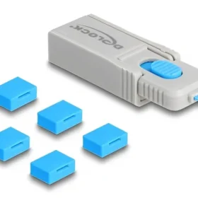 חוסם שקע USB-A סט 5 יח' + כלי נעילה DELOCK | 20923
