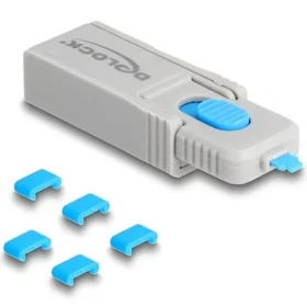 חוסם שקע USB-C סט 5 יח' + כלי נעילה DELOCK | 20926
