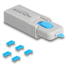 חוסם שקע מיקרו USB סט 5 יח' + כלי נעילה DELOCK | 20925