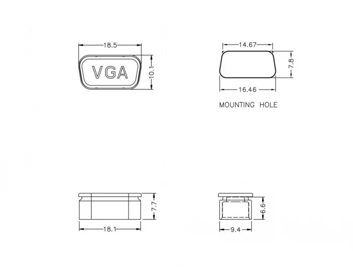 כיסוי נגד אבק עבור שקע VGA / D-Sub 9 סט 10 יח' צבע שקוף DELOCK | 60162