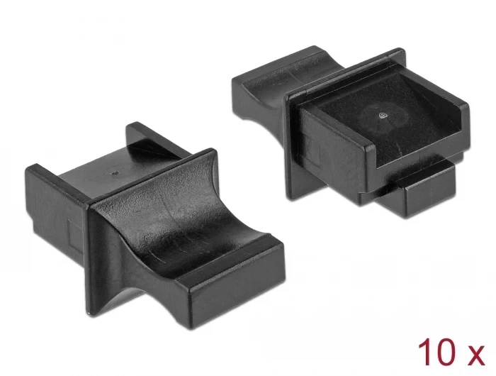 כיסוי נגד אבק עבור שקע רשת RJ45 עם אחיזה סט 10 יח' צבע שחור DELOCK | 64020