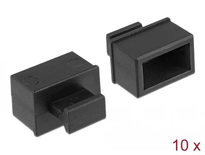 כיסוי נגד אבק עם אחיזה עבור חריץ SFP סט שחור 10 יח' DELOCK | 64021