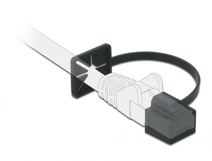 כיסוי נגד אבק עם קליפס הרכבה עבור תקע רשת RJ45 צבע שחור DELOCK | 86589