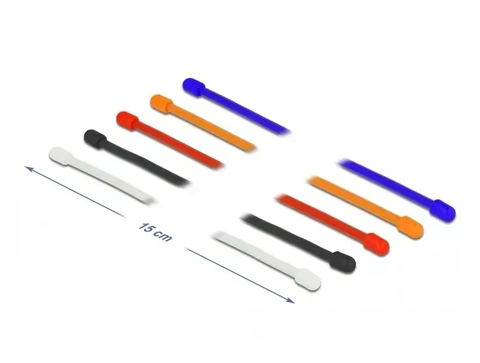 מקל כיפוף גומי גמיש עמיד בחום 150 מעלות - סט 10 יח' DELOCK | 18971