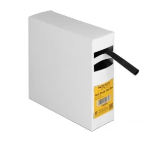 צינור מתכווץ בחום 3:1 עם דבק פנימי להגנת כבלים אורך 5 מטר צבע שחור DELOCK | 19984