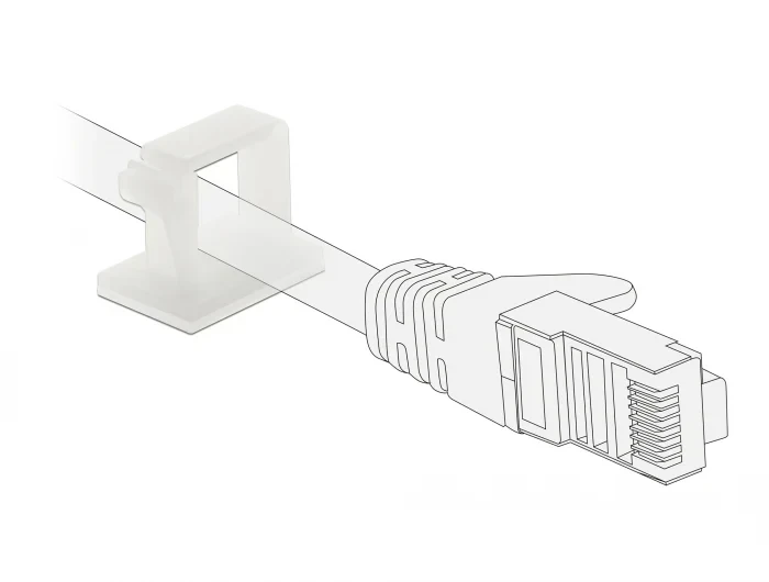 תפסן כבלים עם קליפס נעילה סט 10 יח' DELOCK | 60250