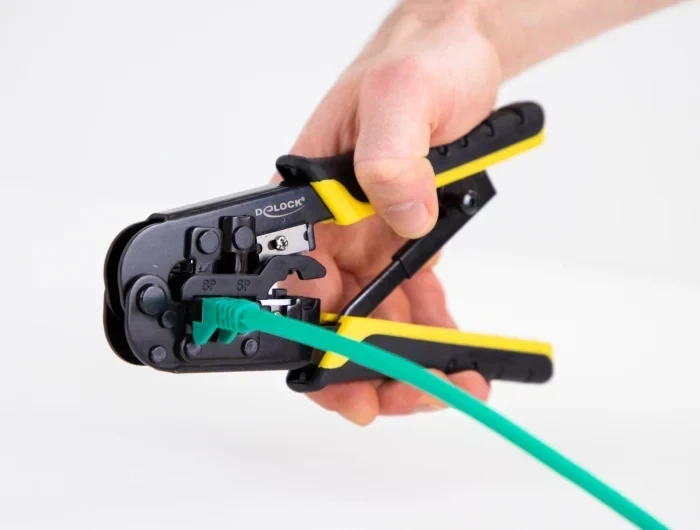 לוחץ כבל רשת או טלפון מקצועי RJ45+RJ12/11 בצבע צהוב DELOCK | 90520