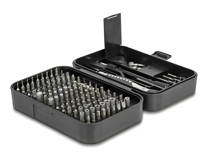 ערכת ביטים מדויקים S2 tool steel סט 130 יח' בצבע שחור DELOCK | 64167