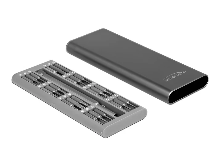 ערכת ביטים מדויקים S2 tool steel סט 49 יח' בצבע שחור DELOCK | 64126