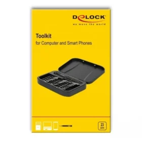 ערכת מברגים S2 tool steel למחשבים וטלפונים סט 23 יח' בצבע שחור DELOCK | 64066