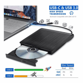צורב חיצוני דק SLIM DVDRW חיבור 3USB וגם TYPEC בכבל אחד 2Connect | 2YTVDC3