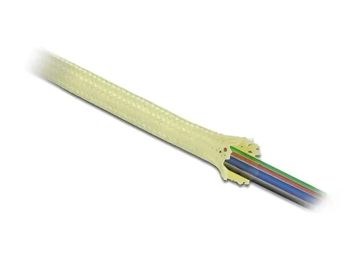 שרוול גמיש סיבים Aramid להגנת כבלים עמיד בטמפרטורה 170°C- עד 250°C אורך 2 מטר בצבע צהוב DELOCK | 20801