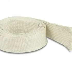 שרוול גמיש סיבים Nomex להגנה תרמית על כבלים עמיד בטמפרטורה 196°C- עד 350°C אורך 2 מטר בצבע לבן DELOCK | 20895