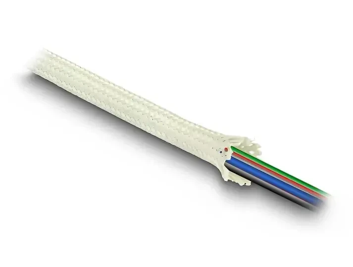 שרוול גמיש סיבים Nomex להגנה תרמית על כבלים עמיד בטמפרטורה 196°C- עד 350°C אורך 2 מטר בצבע לבן DELOCK | 20895