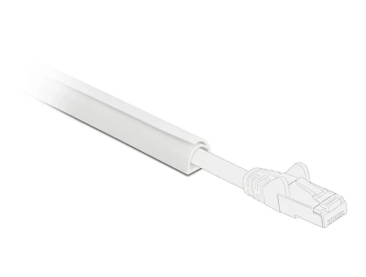 תעלת דריכה PVC דקורטיבית עם סגירה אוטומטית לכבלים עם פס דבק צבע לבן אורך 1 מטר DELOCK | 20719