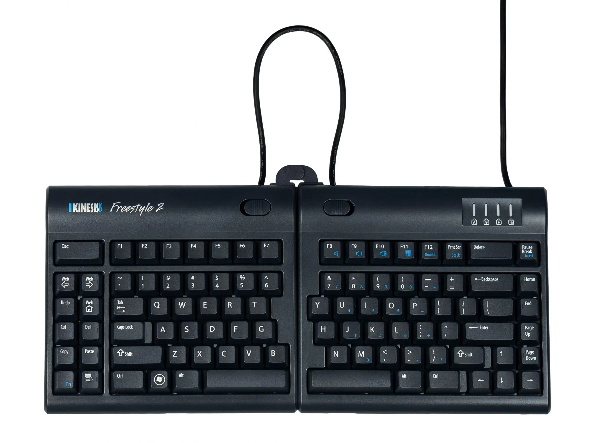 מקלדת ארגונומית מפוצלת בצבע שחור Kinesis | Freestyle2 for PC