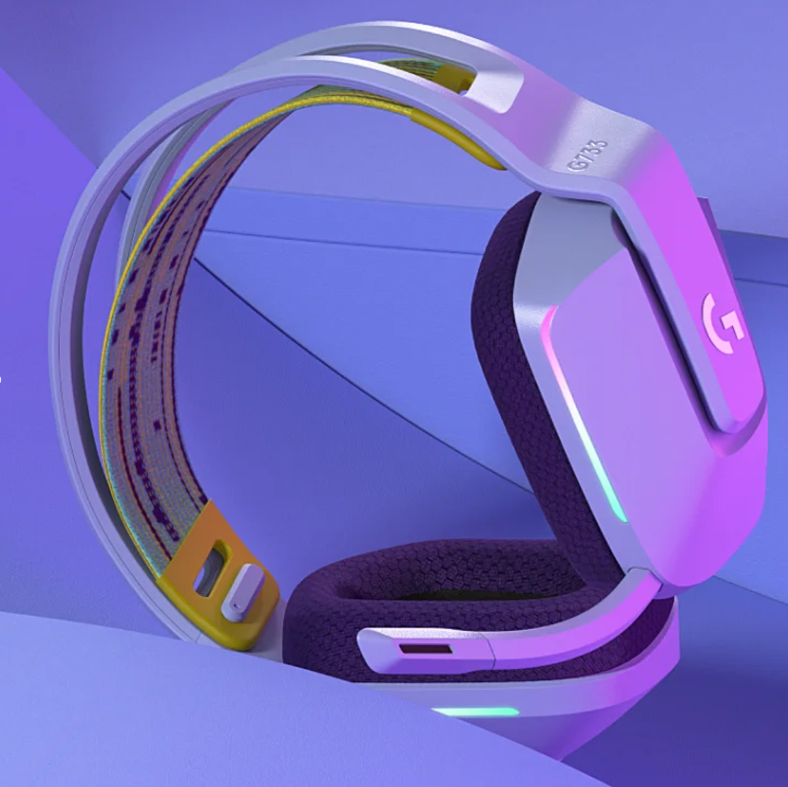 אוזניות גיימינג מקצועיות ותאורה RGB חיבור Wireless כולל מיקרופון Logitech | G733