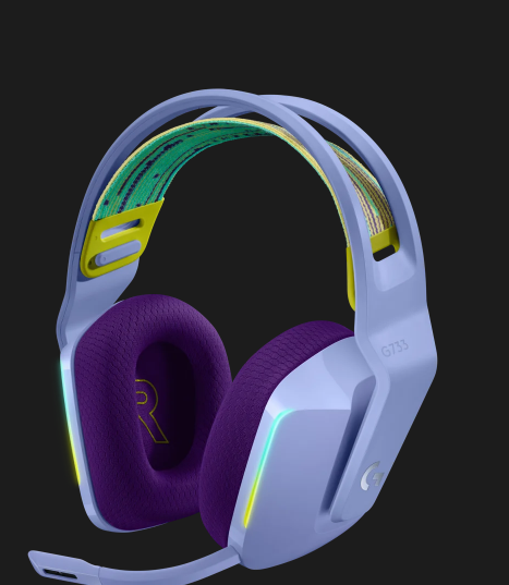 אוזניות גיימינג מקצועיות ותאורה RGB חיבור Wireless כולל מיקרופון Logitech | G733
