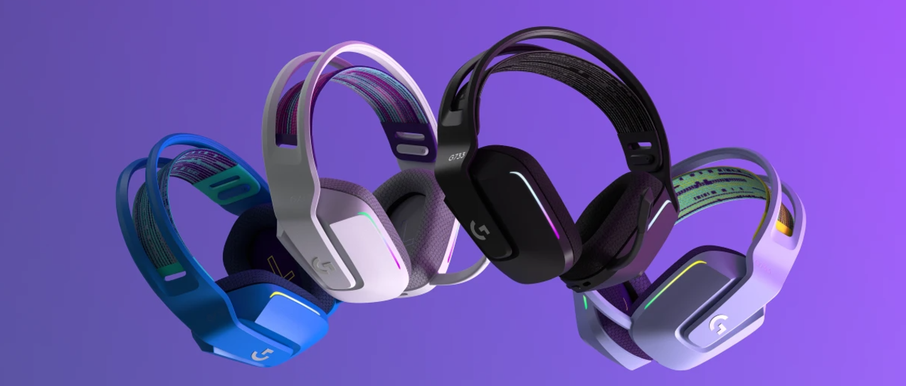 אוזניות גיימינג מקצועיות ותאורה RGB חיבור Wireless כולל מיקרופון Logitech | G733