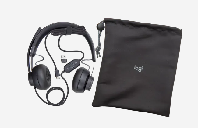אוזניות מקצועיות כולל מיקרופון חיבור USB-C/USB אלחוטי כולל כבל באורך 1 מטר Logitech | Zone 750