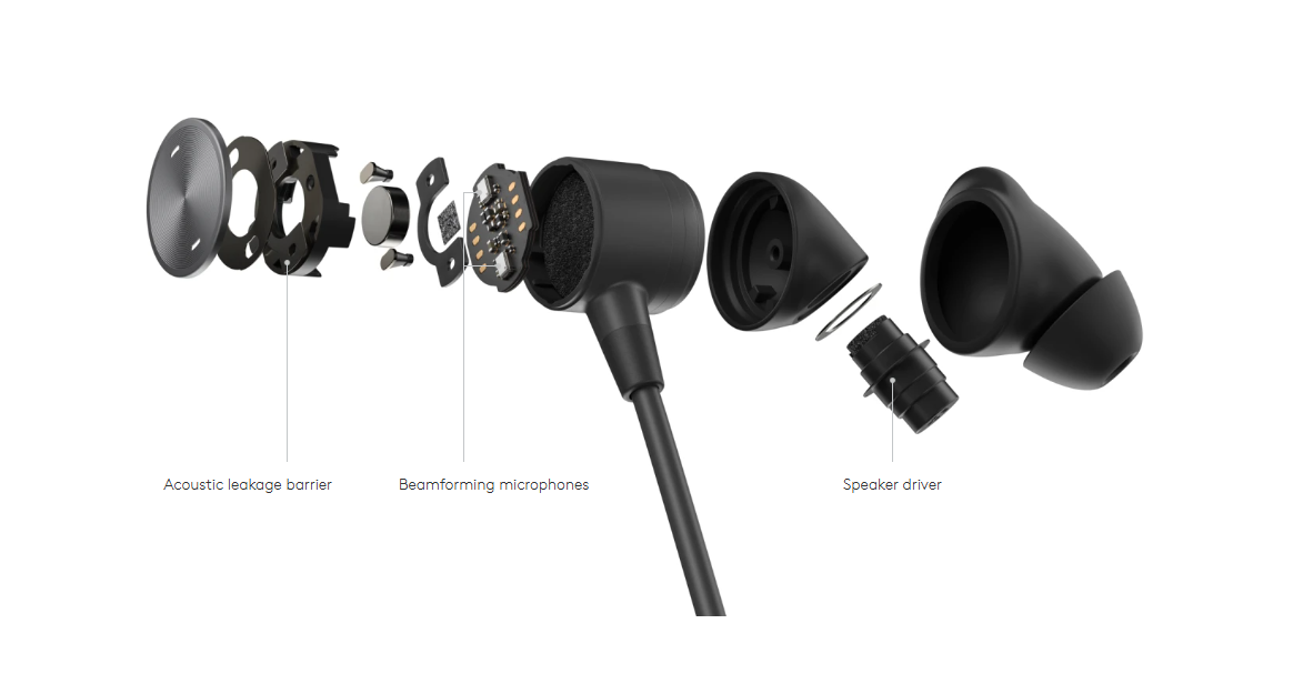 אוזניות מקצועיות כולל מיקרופון חיבור USB-CUSBAUX חוטי כולל כבל באורך 1.45 מטר Logitech Zone Wired Earbuds