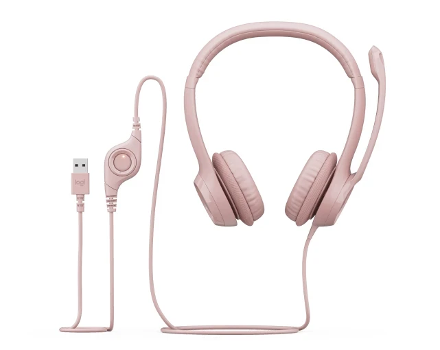 אוזניות מקצועיות כולל מיקרופון חיבור USB אלחוטי כולל כבל באורך 1 מטר Logitech | H390 USB Computer Headset
