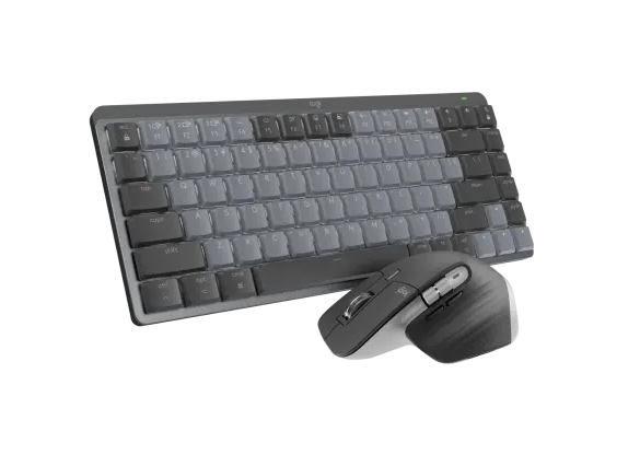 מקלדת ועכבר ארגונומיים הכולל 7 לחצנים חיבור USB אלחוטי טווח 10 מטר Logitech | MX Mechanical Mini for Mac Combo
